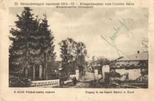 Zboró, Zborov; A zborói Rákóczi kastély bejárata, romok. 29. Sárosvármegyei harcterek 1914-15 / Eingang in das Kastell, Kriegschauplatz vom Comitat Sáros / WWI entrance to the castle, ruins