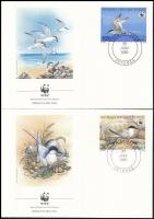 WWF  Roseate tern set on 4 FDC WWF: Rózsás csér sor  4 db FDC-n