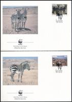 WWF Zebra set 4 FDC WWF Zebra sor 4 db FDC-n