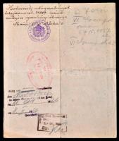 1926 Határszéli utiigazolvány határkerületbeli lakosok részére  Osztrák határ / Passport for citizen...