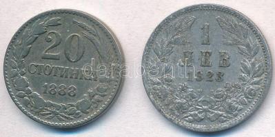Bulgária 1888. 20s Cu-Ni + 1923. 1L Al T:2,2-
Bulgaria 1888. 20 Stotinki Cu-Ni + 1923. 1 Lev Al C:X...