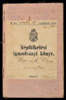 1895 Népfölkelési igazolvány jó állapotban