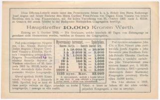 Budapest 1903. "Tanuló Sorsjegy" 1K értékben, felülbélyegzéssel T:I- kis szakadás
