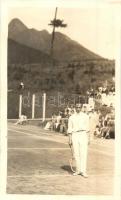 Ótátrafüred, Stary Smokovec, Alt-Schmecks; teniszpálya, teniszező / tennis court, tennis player, photo (vágott / cut)