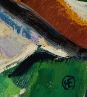 Hegedűs Endre (1939-): Csendélet keszegekkel. Olaj, farost, jelzett, 60×70 cm