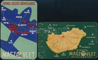 1951, 1954 MASZOVLET kártyanaptárak, 2 db