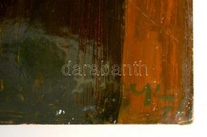 Diósy jelzéssel: Egymás közt. Olaj, farost, 60×80 cm