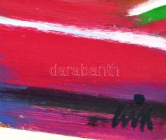 Csík István (1930-): Csendélet tájjal. Olaj, farost, jelzett, 60×80 cm