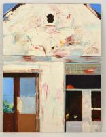 Végh András (1940-): Két ablak. Olaj, farost, jelzett, 80×60 cm