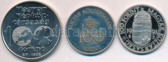 1988. 100Ft alpakka "Labdarúgó Európa-bajnokság" + 1990. 100Ft Cu-Ni "S.O.S. Gyermekf...