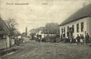 Kászonújfalu, Casinu Nou; Fő utca és üzlet. Azbé István kiadása / main street with shop
