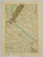 1933 Pozsony és Győr térképe, kiadja a M. Kir. Állami Térképészet, 62x46 cm