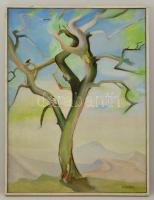 Basilides jelzéssel: Kiszáradt fa. Olaj, vászon, keretben, 80×60 cm