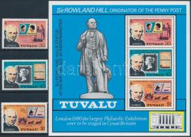 Rowland Hill 10 stamps + 3 blcks, Rowland Hill motívum 10 klf bélyeg + 3 klf blokk