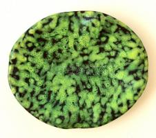 Iparművész mázas kerámia hamutálka, jelzett, 15×12,5×3,5 cm