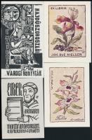 10 db klf külföldi és magyar ex libris. Különböző technikákkal / 10 mixed ex libris, bookplates Diff...