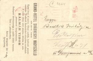 Budapest XII. Svábhegy, Nagyszálloda, hátoldalon a szálloda reklámjával (fa)