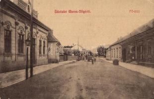 Marosillye, Ilia; Fő utca, Kerületi takarékpénztár, Csuts József és társa üzlete. W.L. 3129. / main street, savings bank, shop (EK)