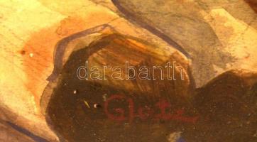 Glatz jelzéssel:  Pihenő anya. Akvarell, papír, üvegezett keretben, 40×30 cm