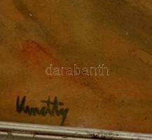 Kmetty jelzéssel: Utca részlet. Akvarell, papír, üvegezett keretben, 23×33 cm