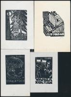 8 db jelzett magyar ex libris / 8 signed Hungraian ex libris bookplates