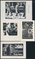 8 db jelzett magyar ex libris / 8 signed Hungraian ex libris bookplates