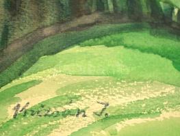 Krizsán jelzéssel: Fenyves. Akvarell, papír, 36×50 cm