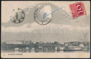 1908 Walter Wellman (1858-1934) északi-sarki expedíciójáról, a Spitzbergákról küldött képeslap, Triestbe, ritka!