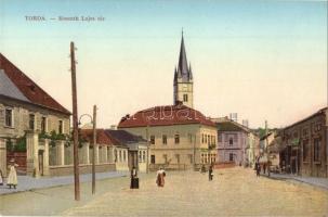 Torda, Turda; Kossuth Lajos tér, templom / square, church