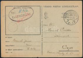 1943 Rajzos tábori postai levelezőlap az orosz frontról