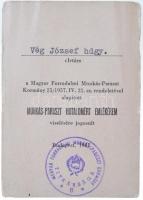 1957. "Munkás-Paraszt Hatalomért Emlékérem" aranyozott, zománcozott Br kitüntetés mellszal...