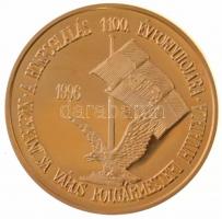 1996. "Nagykanizsa-A honfoglalás emlékére" aranyozott fém emlékérem (42,5mm) T:PP ujjlenyo...