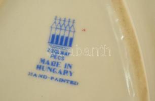 Zsolnay szívecske, kézzel festett, jelzett, hibátlan, 11×8,5 cm