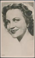 Bulla Elma (1913-1980) színésznő, fotólap, Angelo Photo, 14x8,5 cm
