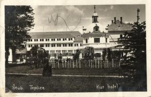 Stubnyafürdő, Stubnianske Teplice - 3 db RÉGI városképes lap, ebből 2 fotó, vegyes minőség / 3 pre-1945 town-view postcards, 2 photos, mixed quality