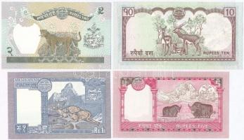 Nepál 1974. 1R + 1981-. 2R + 2002. 5R + 2013. 10R T:I,I-
Nepal 1974. 1 Rupee + 1981-. 2 Rupees + 20...