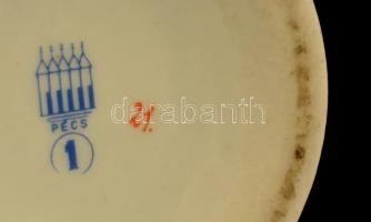 Zsolnay füles váza, kézzel festett, jelzett, hibátlan, m:26 cm