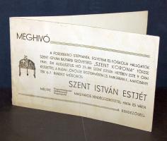 1941 Szent István bajtársi szövetség Szent István est meghívó