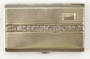 Ezüst(Ag) rózsamintás névjegykártyatartó, jelzett, 5x10 cm, nettó: 59,3 g