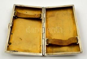 Ezüst(Ag) rózsamintás névjegykártyatartó, jelzett, 5x10 cm, nettó: 59,3 g