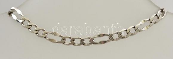Ezüst(Ag) figarómintás karkötő, jelzett, h: 18 cm, nettó: 4,9 g