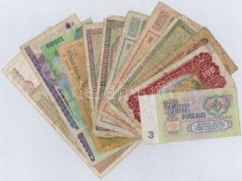 12db-os külföldi bankjegy tétel, közte Románia, Törökország, Olaszország, Jugoszlávia és Szovjetunió T:III-,IV 12pcs of various banknotes, including Romania, Turkey, Italia, Yugoslavia and Soviet Union C:VG,G