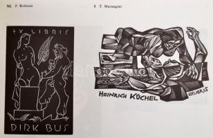 Vegyes ex libris szakirodalom tétel: katalógusok, értesítő, mappa, meghívó; magyar, dán, holland, li...