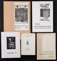 Vegyes ex libris szakirodalom tétel: katalógusok, értesítő, mappa, meghívó; magyar, dán, orosz és olasz nyelven, összesen 6 db