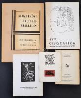 Vegyes ex libris szakirodalom tétel: katalógusok, értesítő, mappa, meghívó; magyar, dán, litván, olasz és orosz nyelven, összesen 6 db