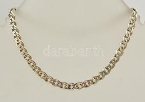 Ezüst(Ag) dupla szemes pancer karkötő, jelzett, h: 19,5 cm, nettó: 4,5 g