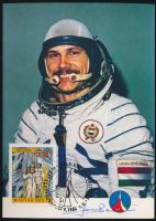 1981 Szovjet-magyar közös űrrepülés CM rajta Farkas Bertalan űrhajós aláírásával