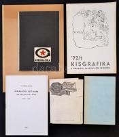 Vegyes ex libris szakirodalom tétel: katalógusok, értesítő, mappák, stb.; magyar, dán, és orosz nyelven, összesen 6 db