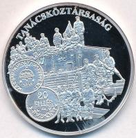 DN "A magyar pénz krónikája - Tanácsköztársaság" Ag emlékérem tanúsítvánnyal (20g/0.999/38,61mm) T:PP fo., kis patina