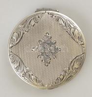 Ezüst(Ag) árvácskás doboz, jelzett, d: 5 cm, nettó: 17,8 g